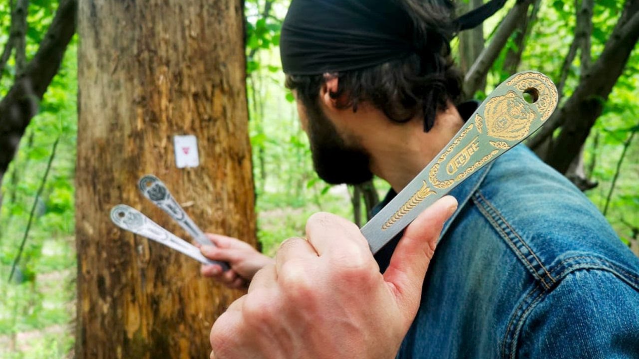 24k Gold Throwing Knives (D2 Steel Series) Unboxing/Review/Test YouTube