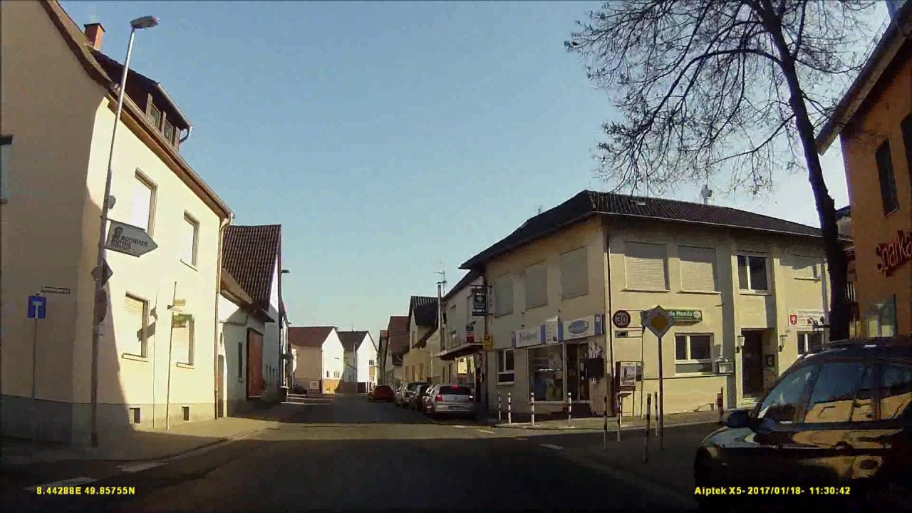 Ortsdurchfahrt im Ried/GG: Leeheim (Süd rein, Ost raus)