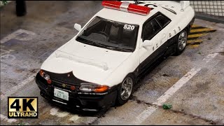 Inno64 164 - Nissan Skyline Gt-R R32 Kanagawa-Kenkei Japanese Police Car L Cinema Shot - 4K