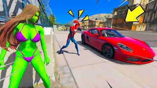 HOMEM ARANHA TEVE SEU CARRO PORSCHE TROLADO 1000 VEZES POR SUA NAMORADA no GTA 5