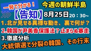 【告知・生配信】一発で分かる！今週の朝鮮半島（2021.8.25）#李相哲#韓国大統領選#北朝鮮
