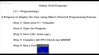 Write a Program to display the time using Object Oriented Programming Scheme