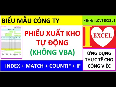 công thức phiếu xuất kho bằng excel