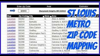 St Louis Zip Code Map