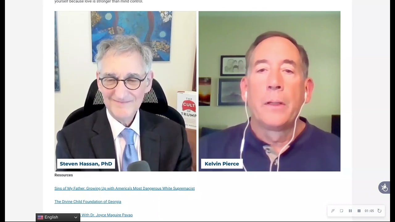 Steven Hassan w/ Kelvin Pierce, Son of Notorious White Supremacist William Pierce: Confronting Hate