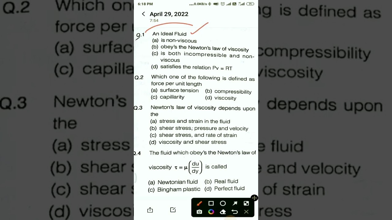 SSC JE 2022 FLUID MECHANICS IMPORTANT QUESTION PRACTICE SSC JE QUESTION UPSSSC JE FLUID MECHANICS