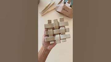 How to weave clay ✨ such an easy slab trick to make anything! #clay #pottery #claydiy