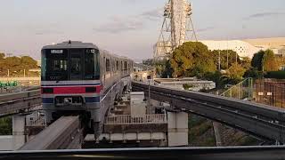 【4K】大阪モノレール・万博記念公園駅東側の本線と彩都線の分岐器。