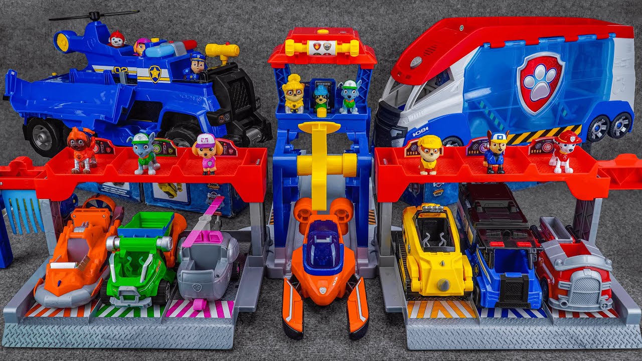 30 Minutes Satisfying with Unboxing Paw Patrol Construction Vehicle ＆ Big Truck Pups Stop HQ | ASMR