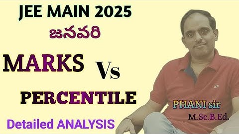 జనవరి 2025 JEE MAIN లో ఏ రోజున ఎన్ని MARKS కి ఎంత పర్సంటైల్ #PHANI sir