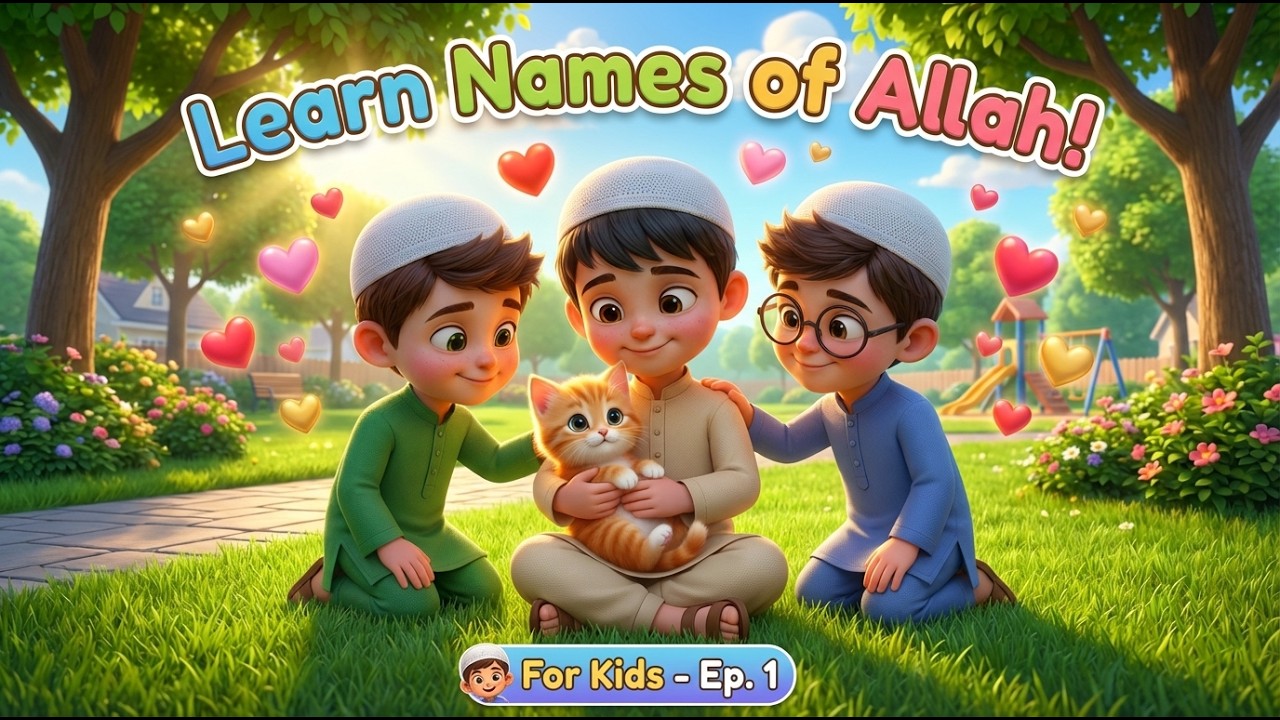 Learn the Beautiful Names of Allah for Kids! 🌟 (Ar-Rahman to As-Salam) | 3 Little Muslims Ep. 1