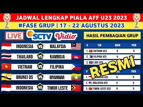 Jadwal Lengkap Piala AFF U23 2023 - Timnas Indonesia vs Malaysia | Piala AFF U23 2023 - Fase Grup