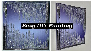 Purple/Silver Bling Painting/ Elmer’s Glue to Adhere Crushed Glass &amp; Glitter