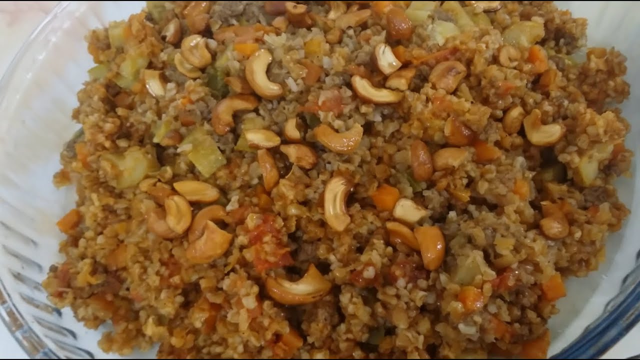 برغل بالخضار واللحم المفروم