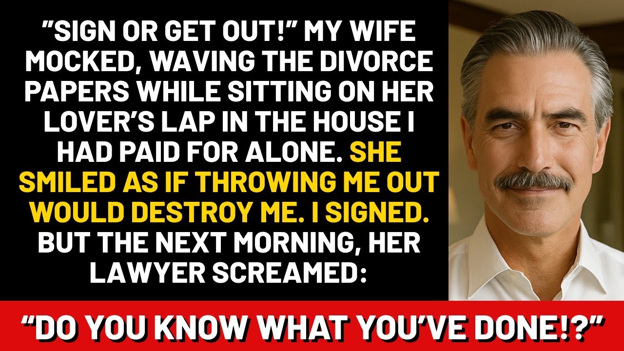 «Подпиши или убирайся!» — издевалась моя жена, размахивая документами о разводе, сидя на коленях ...