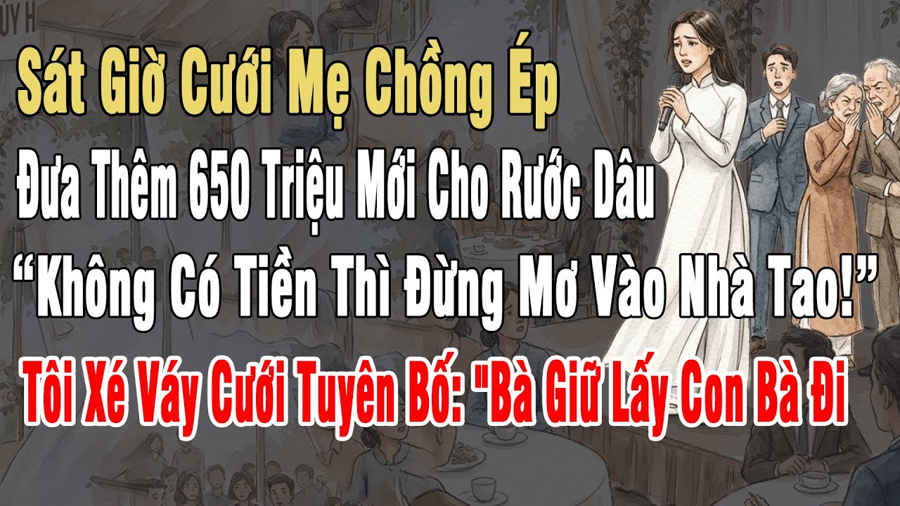 Sát Giờ Cưới Mẹ Ck Ép Đưa Thêm 650Tr: "Ko Có Tiền Đừng Mơ Vào Nhà Tao!", Tôi Xé Váy Cưới Người Khác