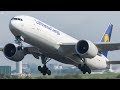 Lufthansa Cargo B777-200F Stunning Up-Close Departure from Manchester Airport
