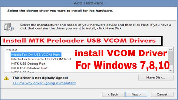 How to install Vcom USB Driver in Windows 10 64bit