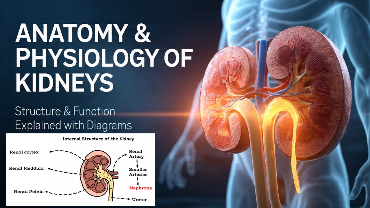Anatomy and Physiology of Kidneys Animated | Sturcture and Functions explained with Diagrams 