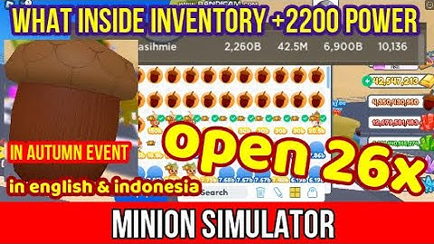 Open 26x Pet Autumn Gift for 150B Pet and What inside inventory with +2200 power in Minion Simulator