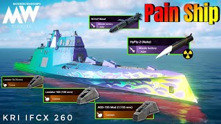 KRI IFCX 260 - Pain Ship 😅 Your Finger Can't Stop 🫢 Cannon Reload insane 🔥 - Modern Warships 