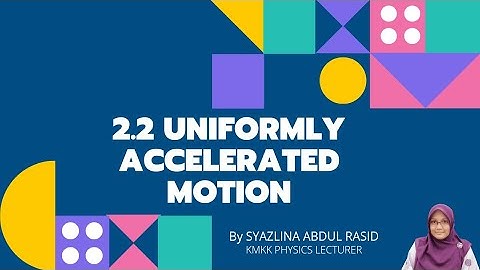 2.2 Uniformly Accelerated Motion tutorial