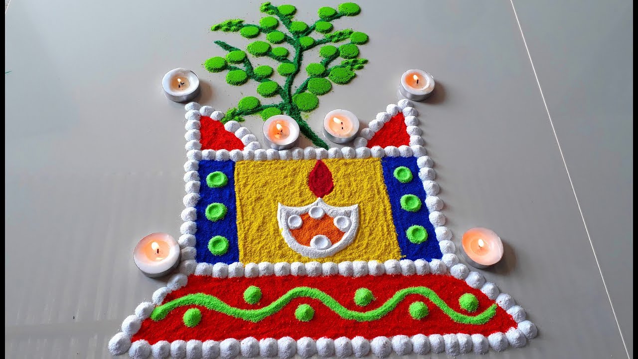 Beautiful Rangoli Designs for Tulsi Pujan /Tulsi Vivaha Festival ...