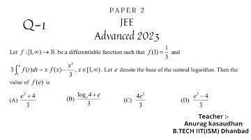 JEE Advanced 2023 Math Paper 2 (Q 1) solution | IIT JEE Maths | #jeeadvanced2023  #projecteducation