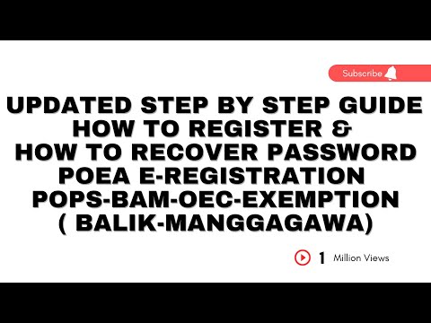 UPDATED STEP BY STEP HOW TO REGISTER & RECOVER PASSWORD POEA E-REGISTRATION POPS-BAM-OEC-EXEMPTION