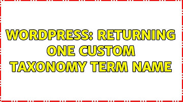 Wordpress: Returning One custom taxonomy term name