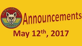 ATS Announcements 5-12