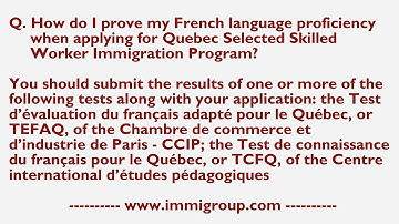 How do I prove my French language proficiency when applying for QSSW Immigration Program?