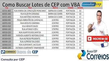 Planilha de consulta de Lotes de CEP | Planilha de consulta de CEP | ViaCEP