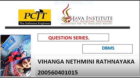 DataBase Task 29|1 st Year|Semester 01|Java Institute|Vihanga Nethmini