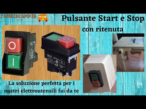 Pulsante start e stop con ritenuta, cablaggi