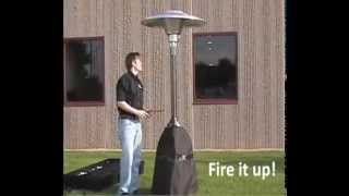 Radiant propane breakdown patio heater rental Iowa City, Cedar Rapids, IA