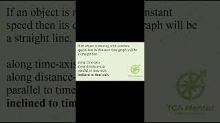 If an object is moving with constant speed then its distance time graph will be a straight line