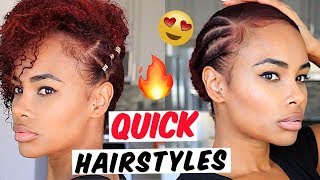 QUICK n EASY Natural Hairstyles UNDER 5 minutes! for SHORT/MEDIUM ALL Type 4 Hair