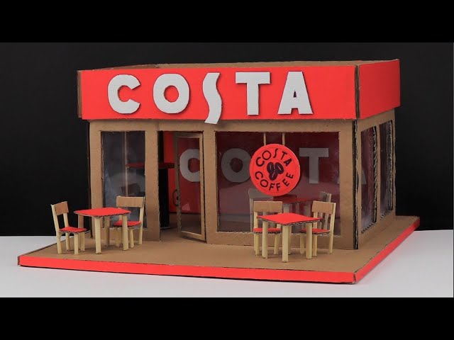 Diy | How To Make Costa Coffe Shop From Cardboard At Home class=