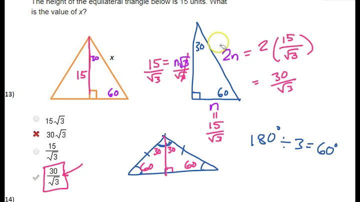 Day 11 Review (13) Find a Side of an Equilateral Triangle Given the Height