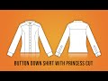 Drawing A Button Down Shirt With Princess Cut  | Adobe Illustrator For Fashion Design | V02