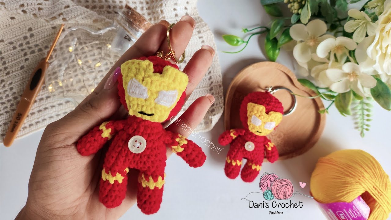 llavero en Tendencia ✅| a crochet para regalar 🎁| mini iron man