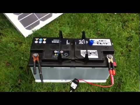 110ah car battery connected to 80w solar panel