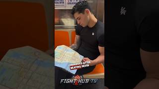 Ryan Garcia on subway, clean face after beating Devin Haney!