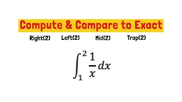 Numerical Methods: Compute Right, Left, Trap, Mid & Compare to Exact Value of Integral | (Ali BA)