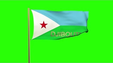 4K Djibouti flag with title waving in the wind. Looping sun rises style. Animation loop Stock video