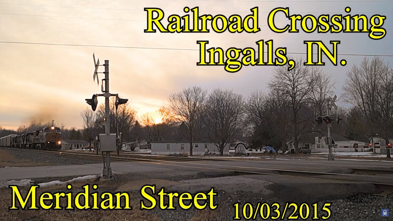 Railroad Crossing Meridian Street in Ingalls, IN., [CSX] Main Tracks 1