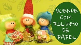 Como fazer duende de natal com rolinho de papel higiênico/DIY easy Christmas Gnome