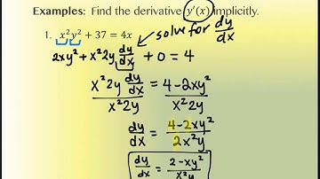 2.7 Implicit Differentiation (part 1)