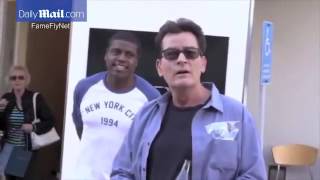 Charlie Sheen talks to press about Brooke Mueller and twins